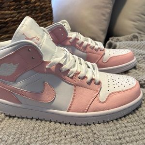 Pink and White Jordan 1s